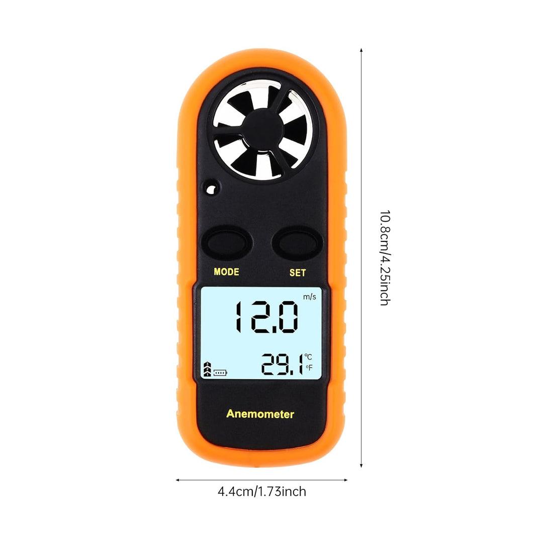 Handheld Anemometer, Digitaler Windgeschwindigkeitsmesser, Mini LCD Display Anemometer mit Schutzhül