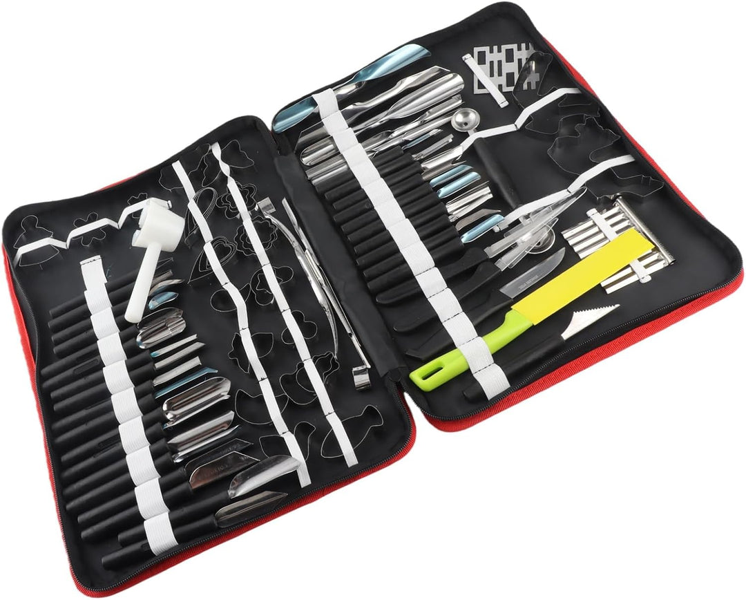 Kulinarische Schnitzwerkzeuge Set, 80 Teile / satz Tragbare Kulinarische Schnitzwerkzeuge Peeling To