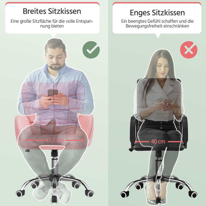 Yaheetech Bürostuhl Ergonomischer Schreibtischstuhl Bürohocker Arbeitsstuhl Drehstuhl höhenverstellb