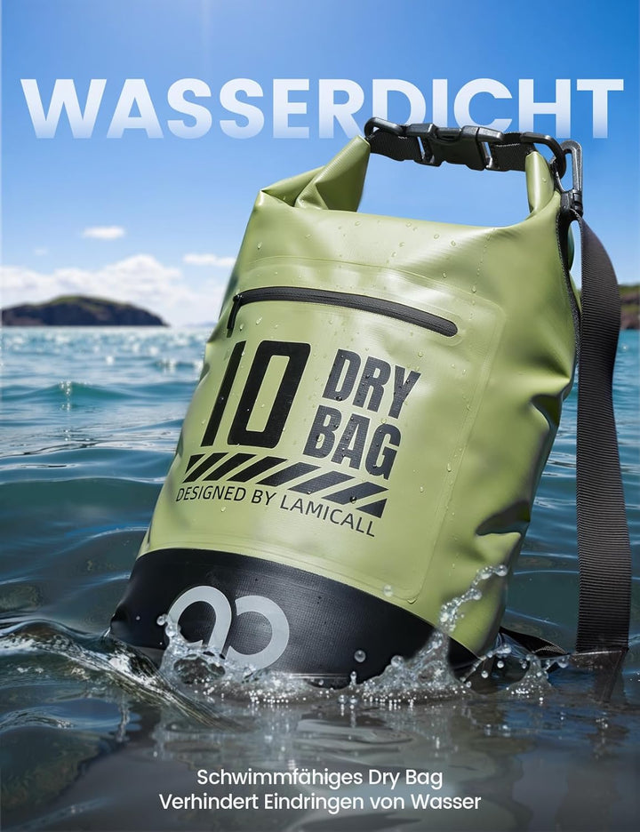 Lamicall Dry Bag, wasserdichte Tasche Beutel, Wasserfester Rucksack Drybag | [Robust &amp; Kratzfest] 5L