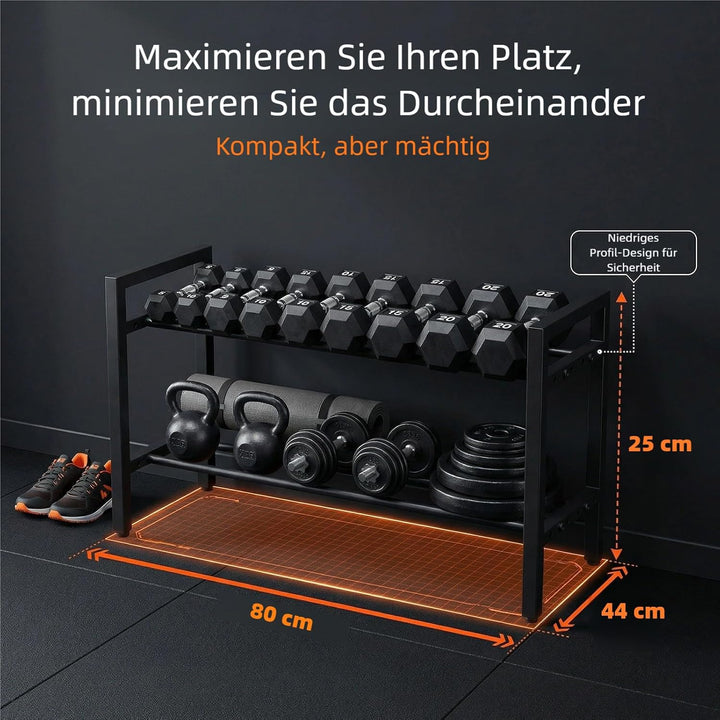 Hantelregal, 2-stufiger verstellbarer Gewichtsständer für Home-Gym, 31 Zoll platzsparender Aufbewahr