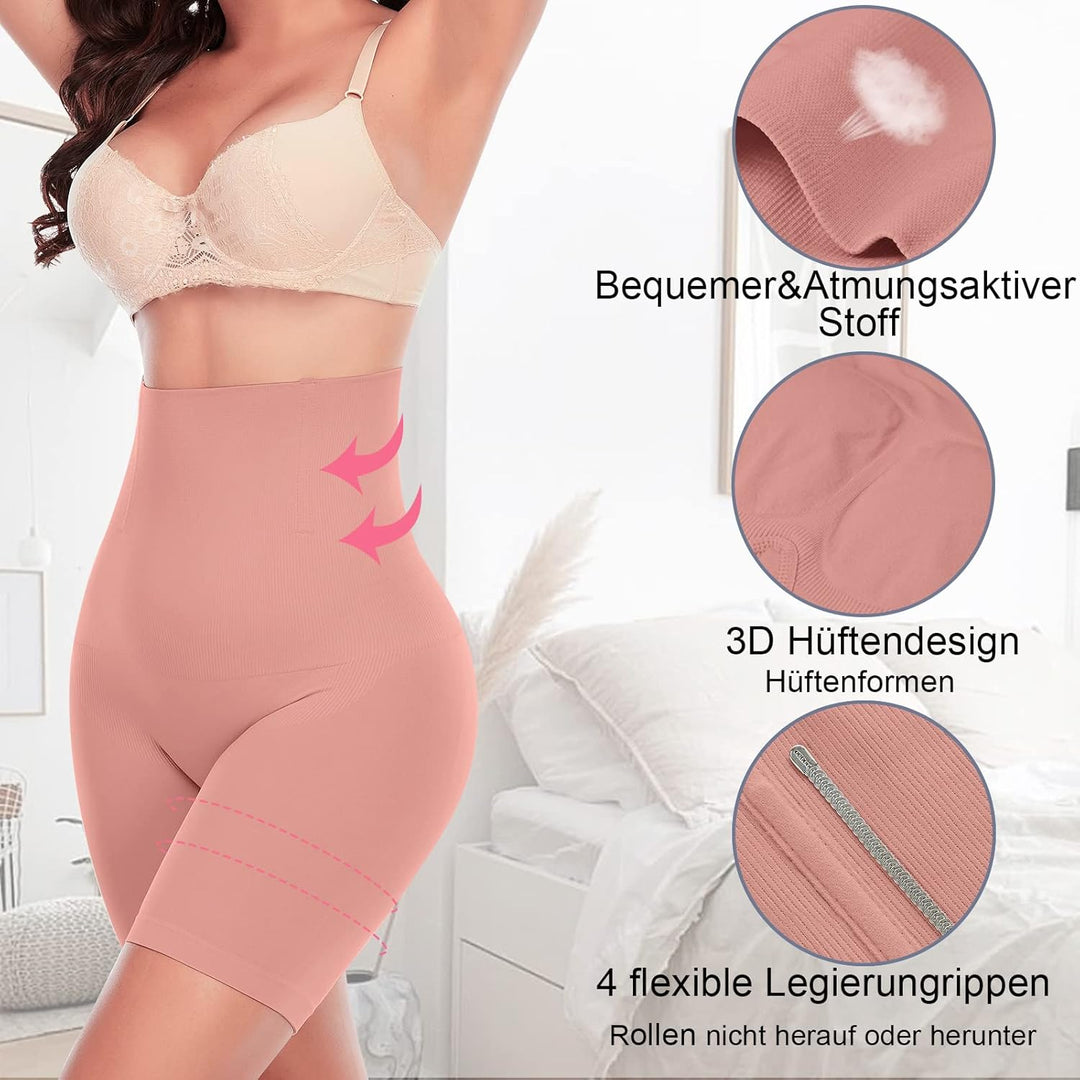 YARRCO Bauchweg Unterhose Damen Shapewear Miederhose Hohe Taille Body Shaper Unterwäsche Nahtlose Mi