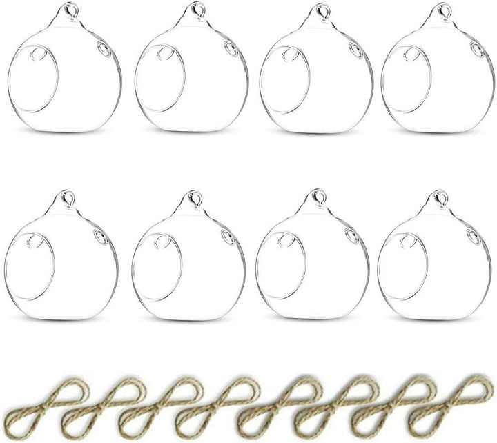 NUPTIO 8 Stücke 8cm Hängen Glaskugel Teelicht Kerzenhalter Hause Hochzeit Mittelstücke Decor Garten