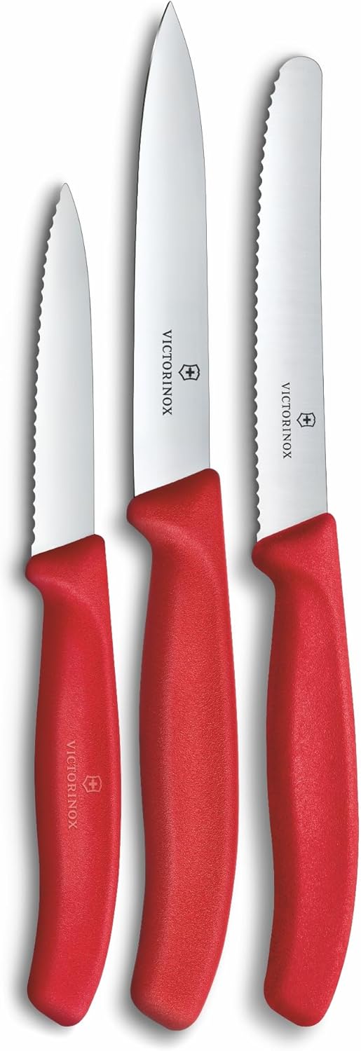 Victorinox Swiss Classic Küchenmesser Set, 3teilig, Gemüse-, Tomaten- und Frühstücksmesser, Rostfrei