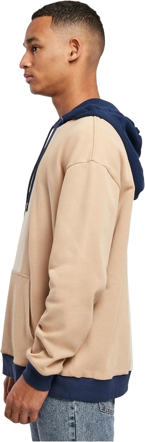 Urban Classics Oversized Color Block Hoody, Herren Kapuzenpulli aus Terry-Stoff mit Kängaru-Tasche,