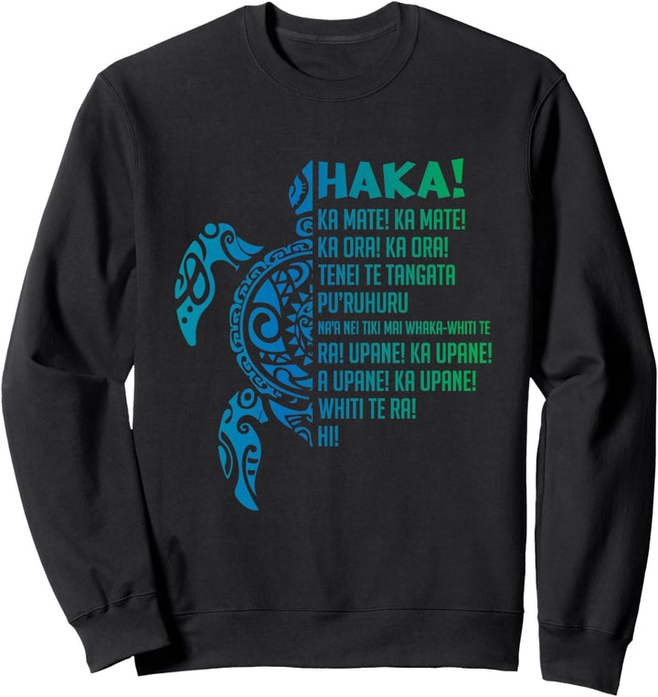 Neuseeland Haka Ka Mate Lied Schildkröte Rugby Maori Sweatshirt