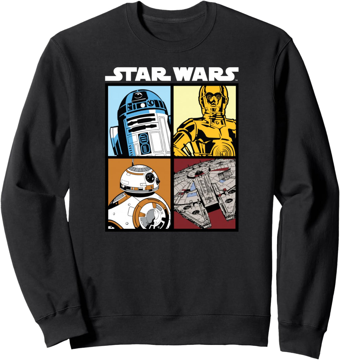 Star Wars Droids and Ships White Sweatshirt