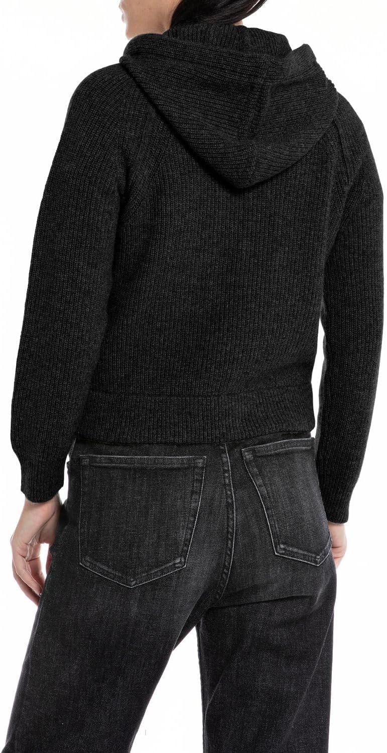 Replay Damen Hoodie mit Kapuze XS Black 098, XS Black 098