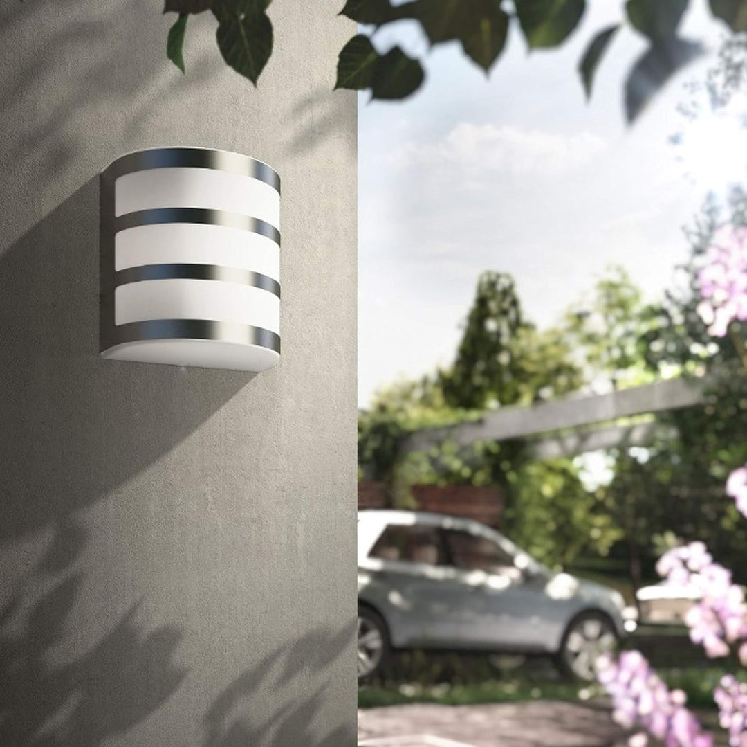 Philips myGarden LED Calgary Wandleuchte, 3W, Edelstahl ohne Bewegungsmelder, ohne Bewegungsmelder