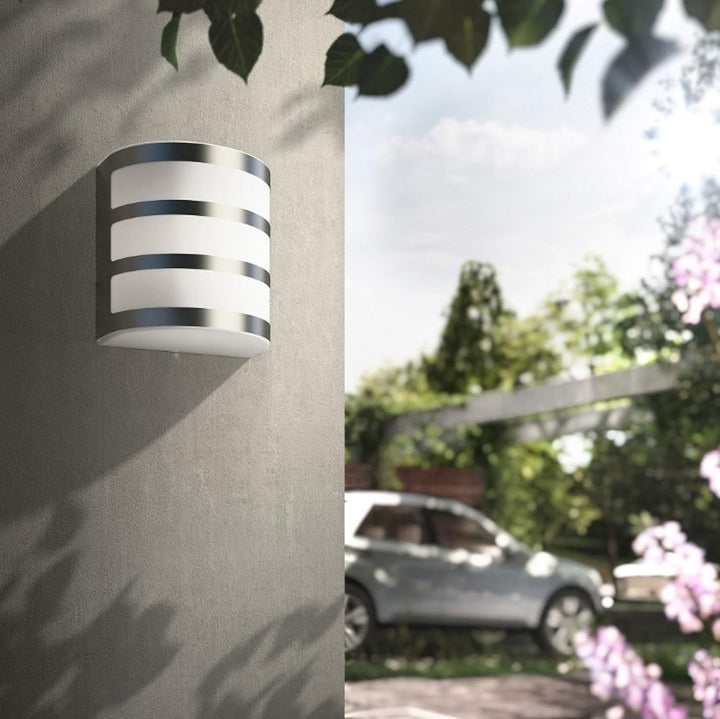 Philips myGarden LED Calgary Wandleuchte, 3W, Edelstahl ohne Bewegungsmelder, ohne Bewegungsmelder