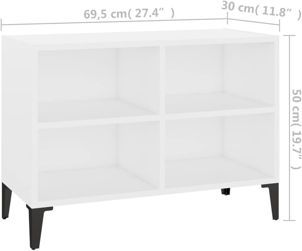 vidaXL TV Schrank mit Metallbeinen 4 Fächern Lowboard Sideboard Fernsehschrank Fernsehtisch TV Möbel