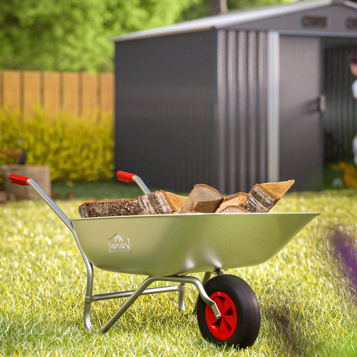 GARDEBRUK® Schubkarre Scheibtruhe Bauschubkarre 80L verzinkt leicht 80kg Belastbarkeit Gummigriffe G