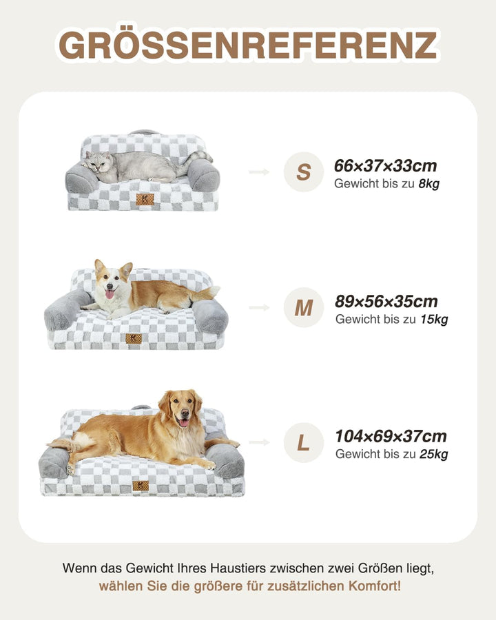 KSIIA Orthopädisches Katzenbett Flauschig 66x37cm, Abnehmbar Katzensofa Hundebett Waschbar, Hundesof
