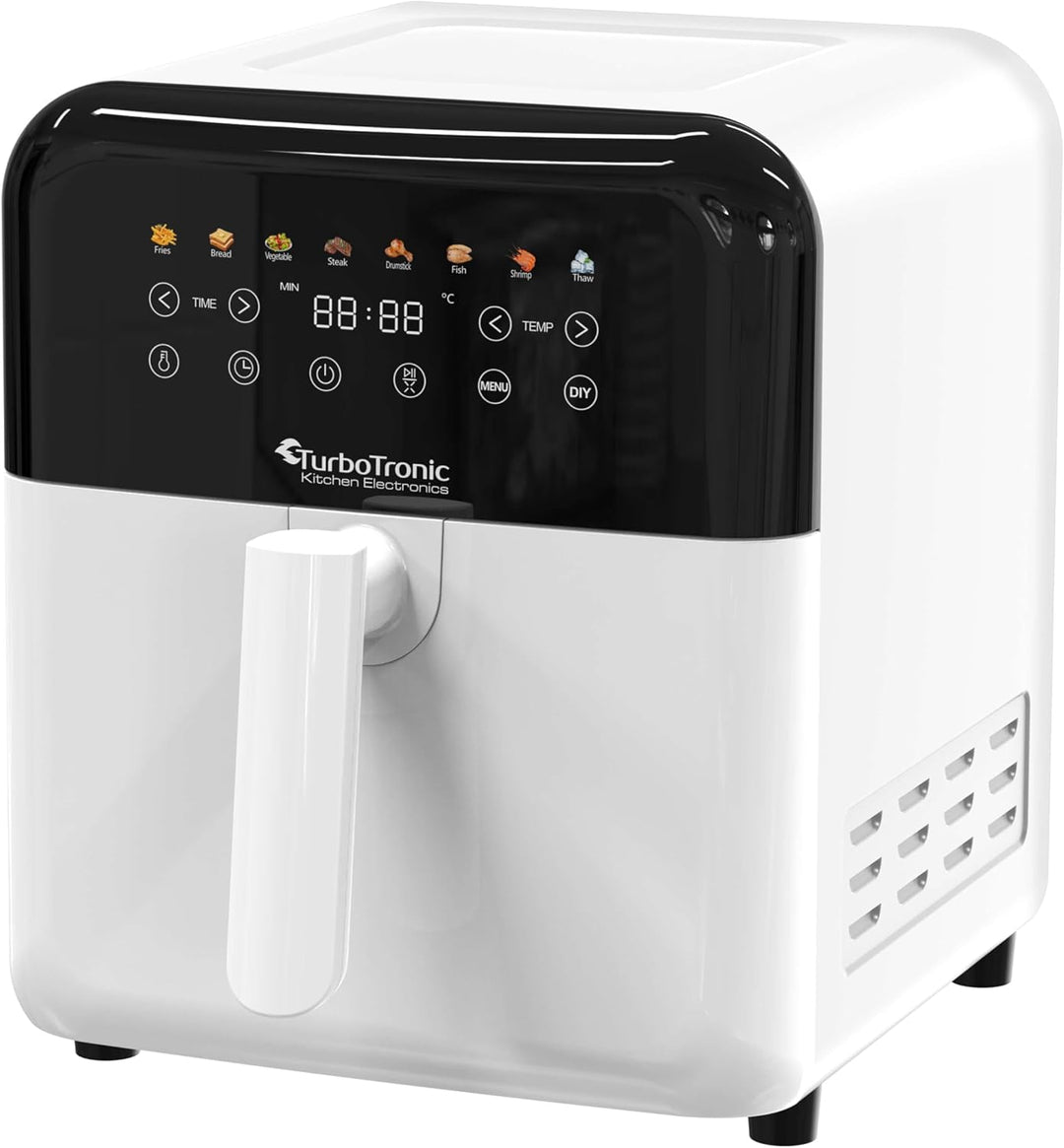 TurboTronic Heissluftfritteuse XXL 6 Liter, 1600W, 8 Programme, Timer, Airfryer Heissluftfritteuse D