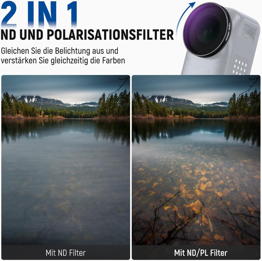 NEEWER ND/PL Filter Set Kompatibel mit DJI Osmo Nano (ND8/PL+ND16/PL+ND32/PL+ND64/PL), 4er Pack, auf