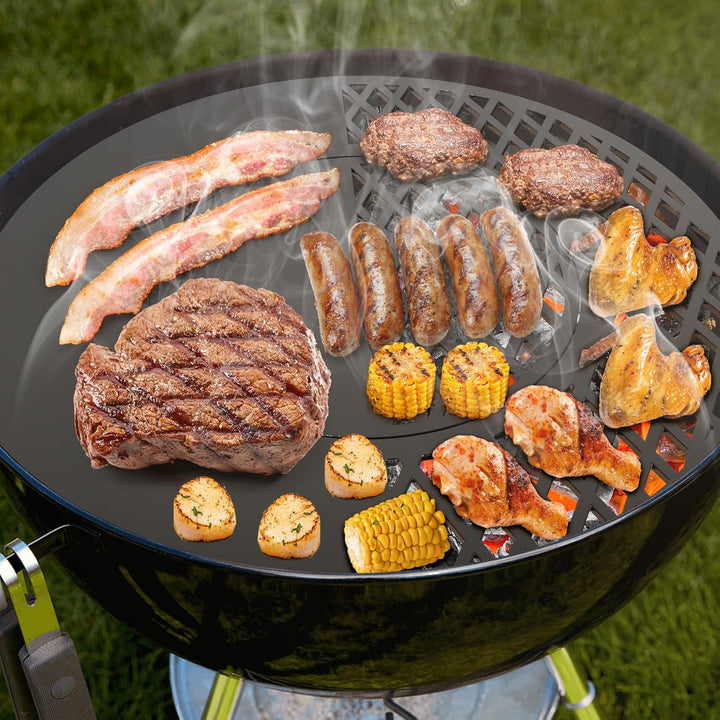 Onlyfire Rund Grillrost, Ø 54,5 Plancha, Rundrost mit Herausnehmbarem Rundeinsatz, Grillplatte für W