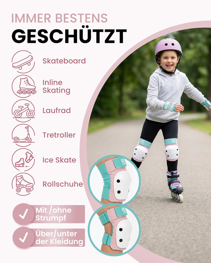 99FLIPS Schoner Inliner Kinder Knieschoner Kinder - Inliner Schoner Set - Schutzausrüstung - Knie un