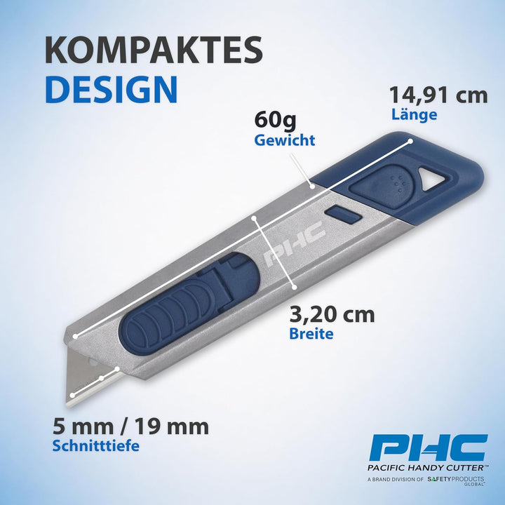 PHC Auto-Retract Metti™ MD Sicherheitsmesser • Automatischer Klingenrückzug • Metall detektierbares