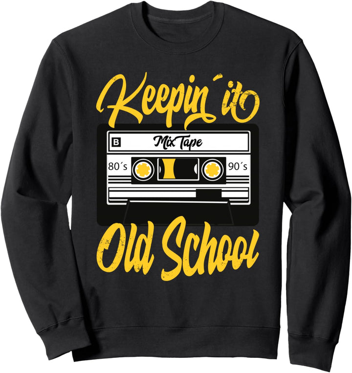 Keeping it Old School Retro Vintage 80er 90er Jahre Kassettenband Sweatshirt
