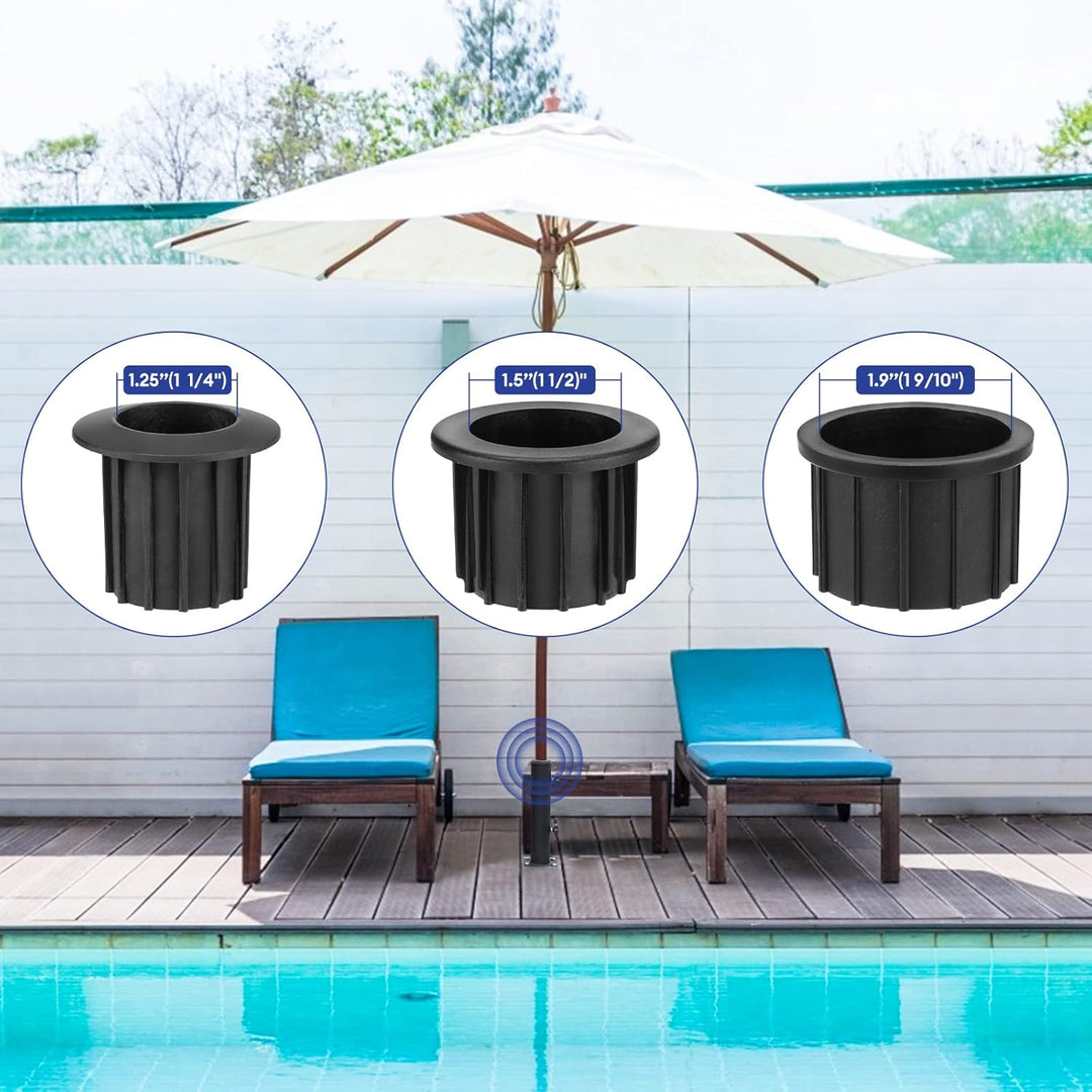 Sonnenschirm Schirmständer Standard mit 3 TLG Reduzierring (48/38/32 mm) Sonnenschirm Hülse Ständer,