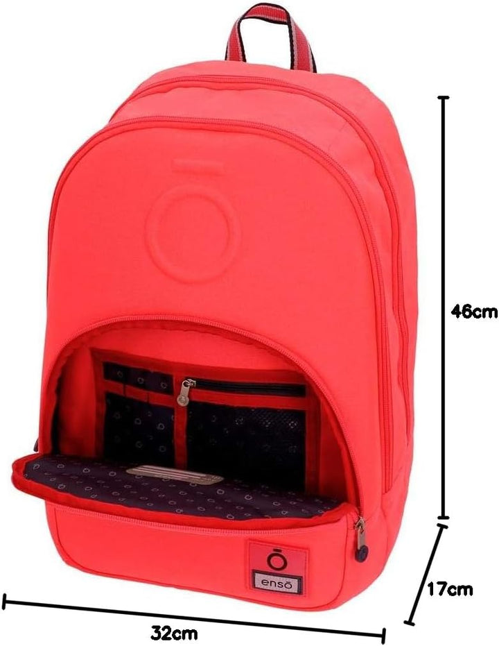 Enso Basic Doppelfach-Rucksack Orange 32x46x17 cms Polyester 25.02L Koralle Doppelter Rucksack, Kora