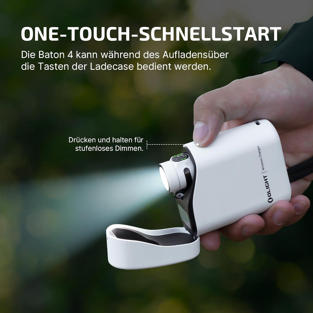 OLIGHT Baton 4 kit Mini LED Taschenlampe mit dimmbarem Ladecase, Wiederaufladbare Taschenlampe bis z