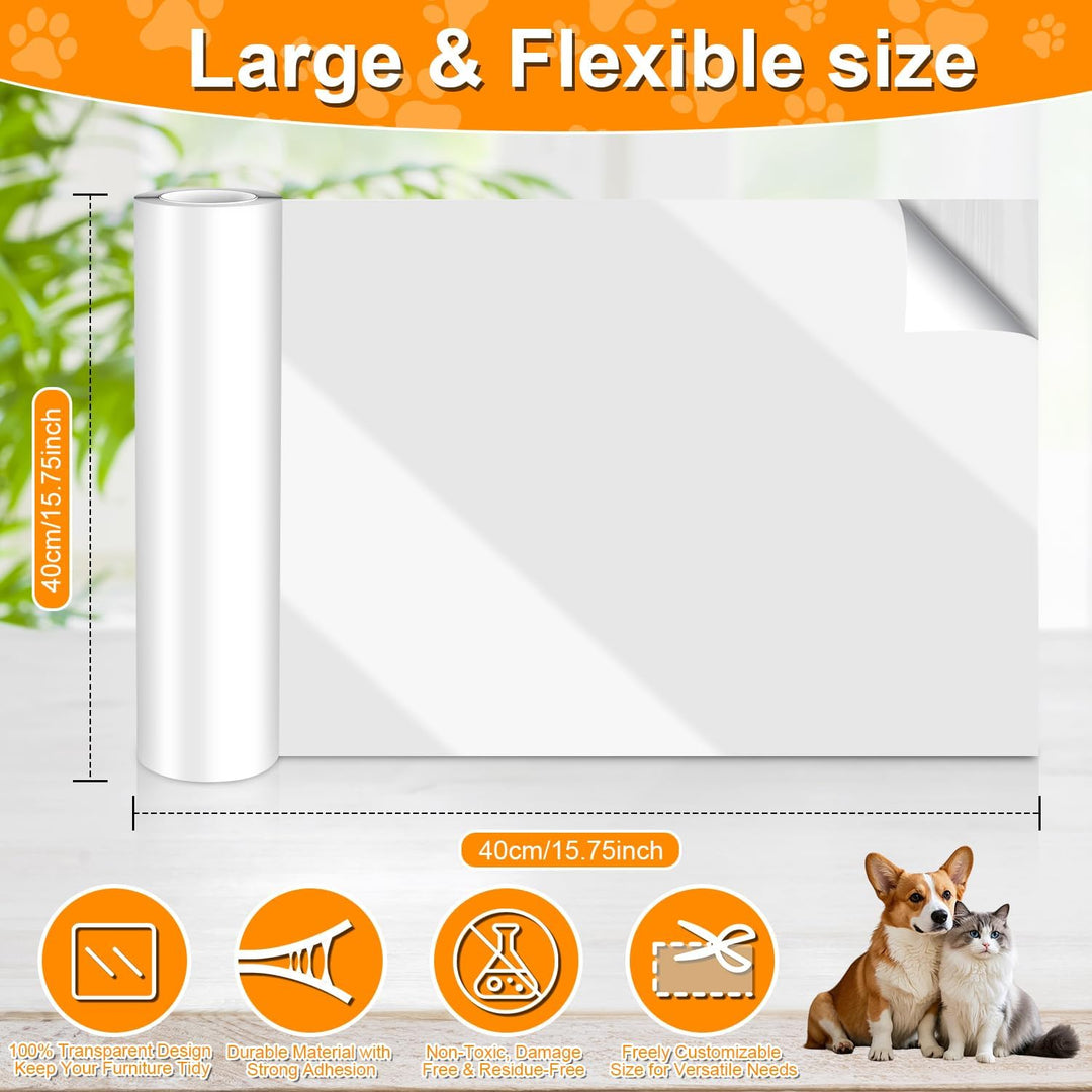Kratzschutz Sofa Katze, 5.0m x 40cm Transparent Kratzfolie Katzen Selbstklebend, Katzen Kratzschutz
