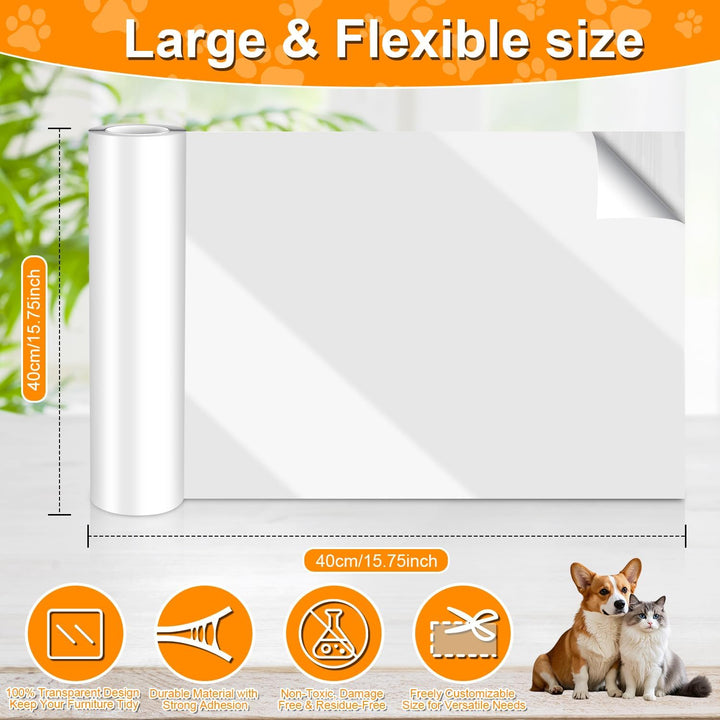 Kratzschutz Sofa Katze, 5.0m x 40cm Transparent Kratzfolie Katzen Selbstklebend, Katzen Kratzschutz