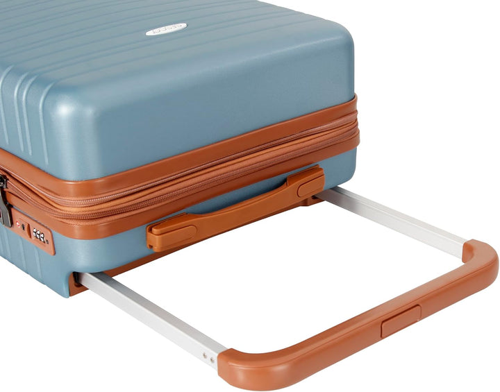 SESCO Reisekoffer Premium-Kofferset 3tlg. Koffer Trolleys Handgepäck Set, breiter Griff, TSA (blau/b