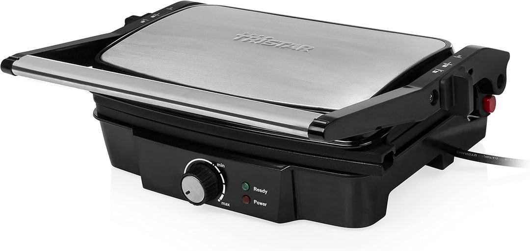 Tristar Kontaktgrill mit 180° Öffnung und Einer Bratfläche von 28 x 17 cm/auch als Tischgrill nutzba