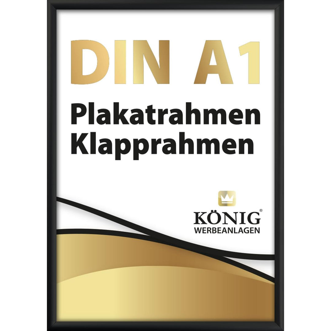Dreifke 5 Plakatrahmen DIN A1 | 25mm Aluminium Profil, schwarz | inkl. entspiegelter Schutzscheibe |