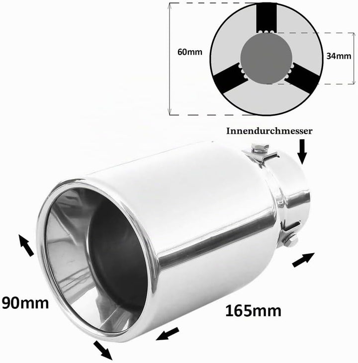 Auspuffblende Endrohr Endstuck Auspuff Blende Schalldampf Sportauspuff Universell Schalldampf Sport