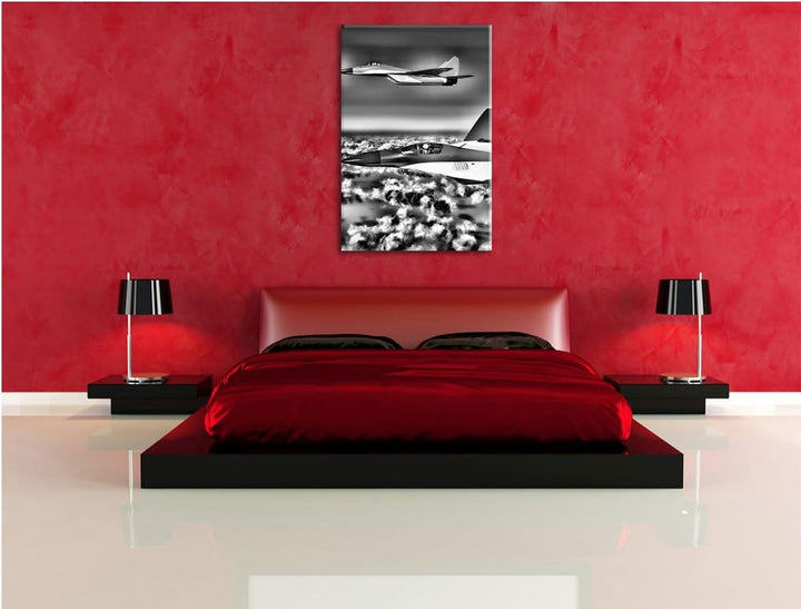 Pixxprint Kampfjets 100x70cm Leinwandbild Wandbild Kunstdruck, 100x70