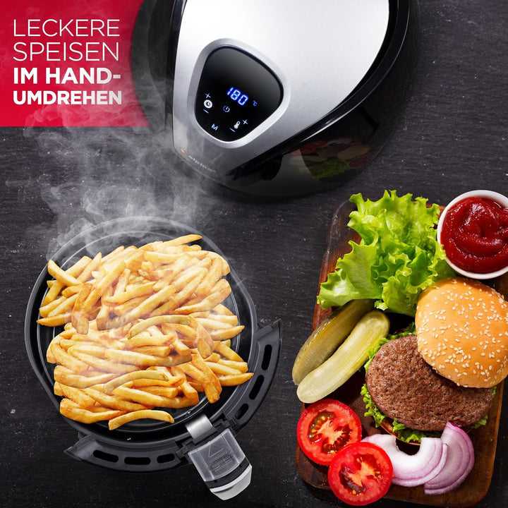 alpina Heissluftfritteuse 2.4L - Airfryer 1500W - Heissluftfritteuse für Braten, Frittieren und Gril