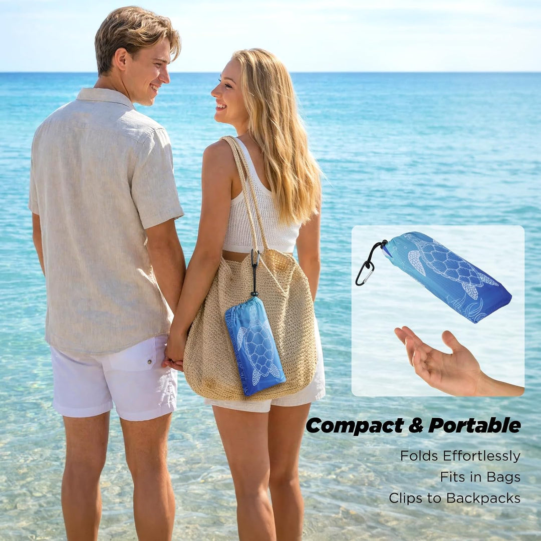 Siegvoll sandfreie Stranddecke 200x140 cm – wasserdichte Picknickdecke, Ultraleicht & kompakt, inkl.