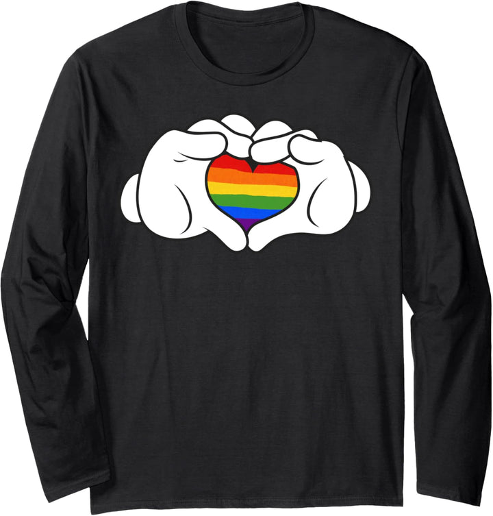 Disney Mickey & Friends Gloves Rainbow Heart Langarmshirt