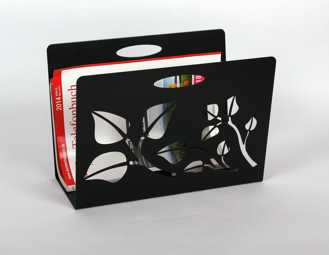 Zeitungsständer, Leaves, HxBxT: 23x32x12 cm, schwarz/Made in Germany, Marke: Szagato (Zeitungshalter