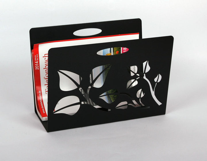 Zeitungsständer, Leaves, HxBxT: 23x32x12 cm, schwarz/Made in Germany, Marke: Szagato (Zeitungshalter