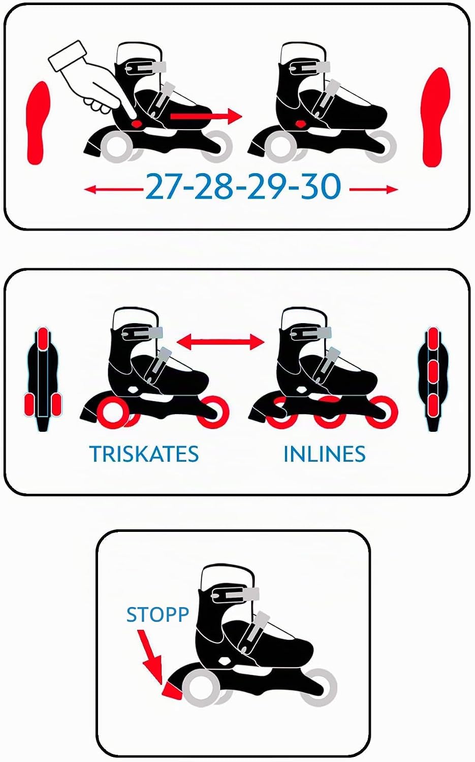 Rollers TRISKATES Einstellbar 2 in 1 PAW PATROL 27 - 30 BLUE, PAW PATROL 27 - 30 BLUE