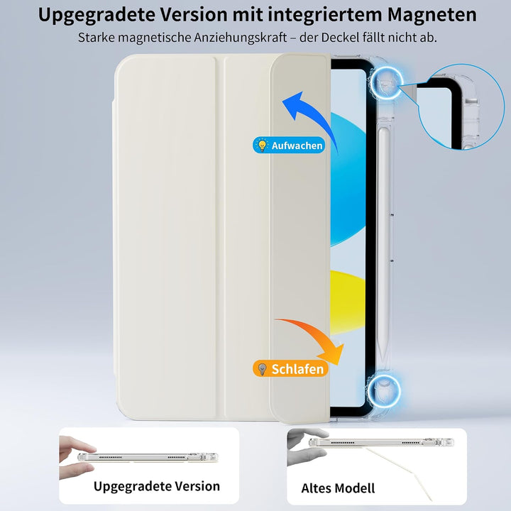 Klar Hülle für iPad Air 11 Zoll/iPad Air 10,9 Zoll, Cremeweiss | Transparente Antioxidantien PC-Rück