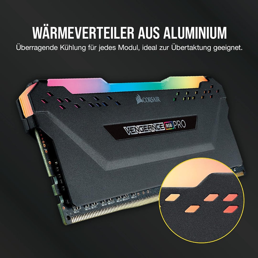 Corsair Vengeance RGB PRO 32GB (4x8GB) DDR4 3600MHz C18 XMP 2.0 Enthusiast RGB LED-Beleuchtung Speic