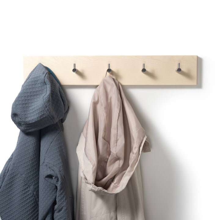 WOODS Hakenleiste Garderobe Holz massiv I Garderobenleiste Handtuchhalter Garderobenpaneel I moderne