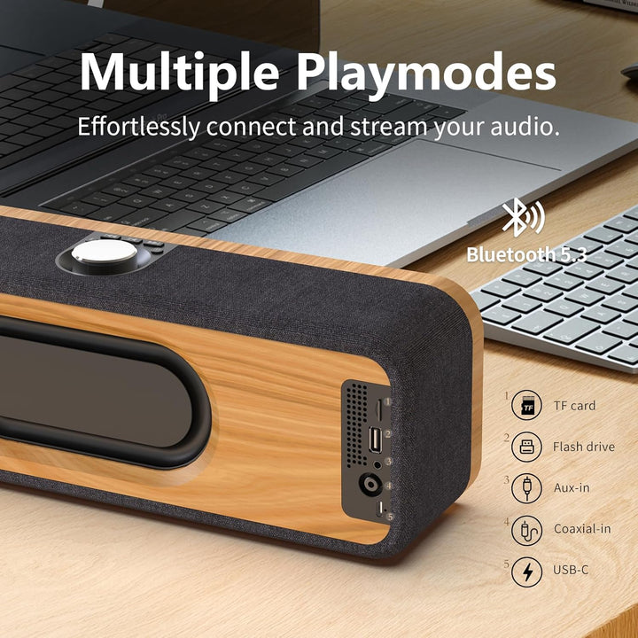 DOSS SoundBox H200 50W Heim-Bluetooth-Lautsprecher mit Dual 3,5-Zoll-Tieftönern, Zwei 2,5 cm Hochtön