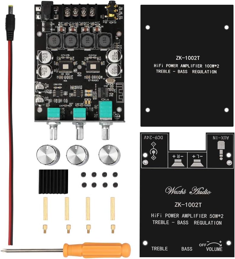 HiFi-Verstärker ZK-1002T Mini Bluetooth5.0 Verstärker Modul 2.0 Kanal 200W Stereo Audioverstärker DC