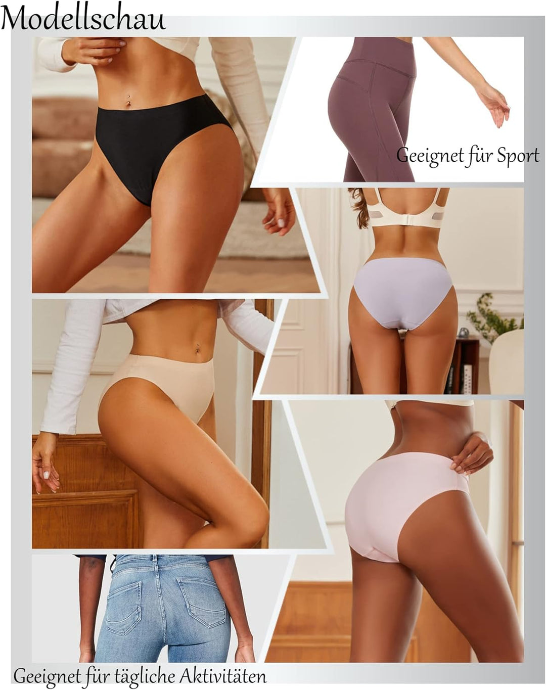 FINETOO 5er Pack Seamless Slips Damen Nahtlose Unterwäsche Unterhosen Nahtlo Hipster Unsichtbare Fra