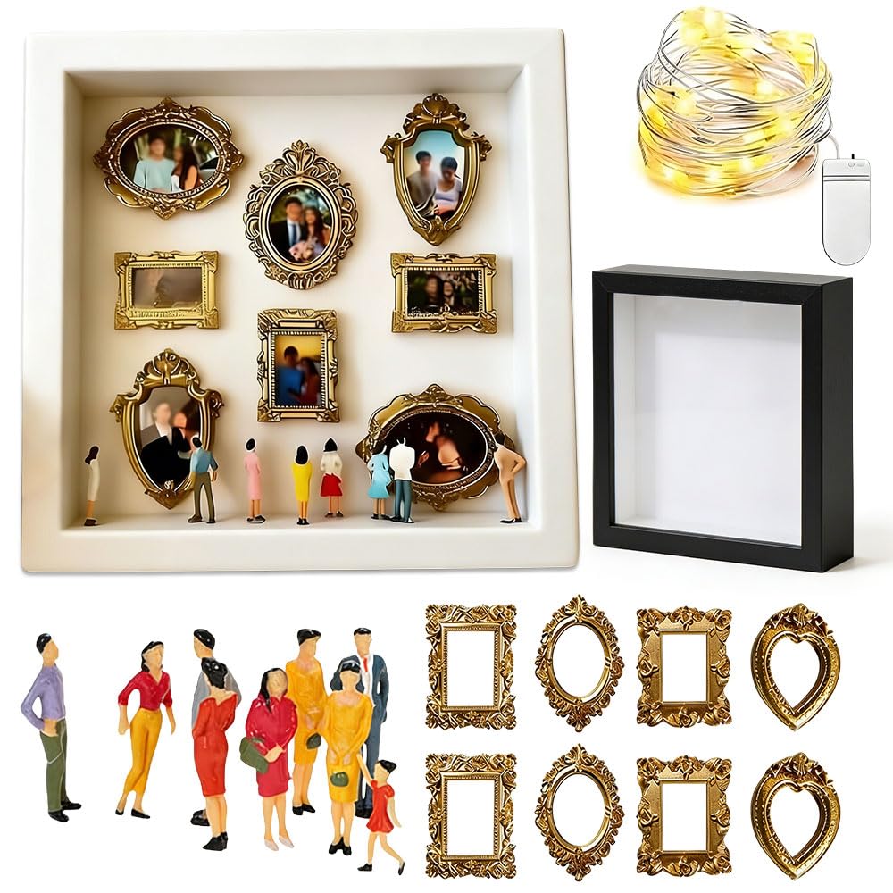 DIY Mini Museum Silhouette Box, Mini-Museum-Silhouetten-Box, Kreatives Bilderrahmen mit LED Licht fü