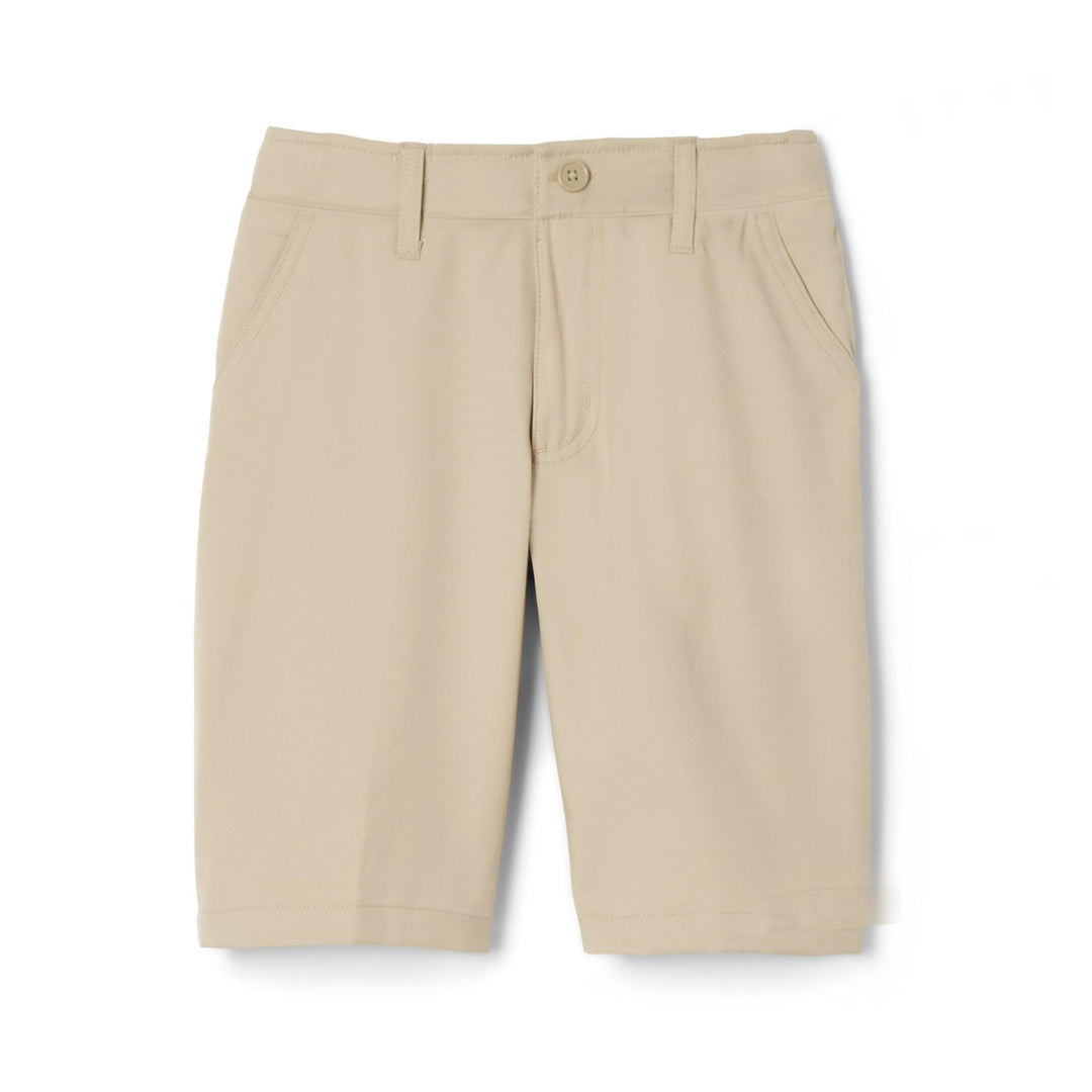 French Toast Boys' Little Flat Front Performance Stretch Short, Khaki, 4