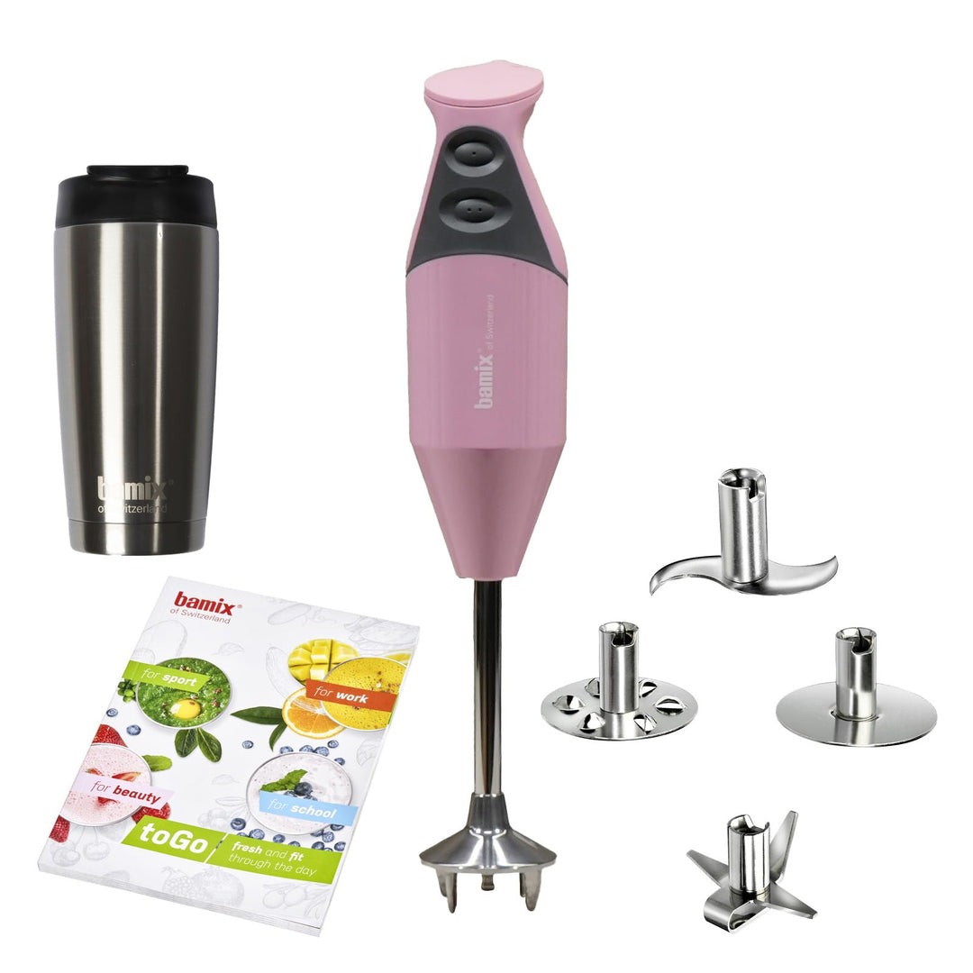 bamix Stabmixer Set M200 Togo inkl. Multifunktionsmesser, 4 Aufsätze, Isolierbecher, Smoothies Rezep