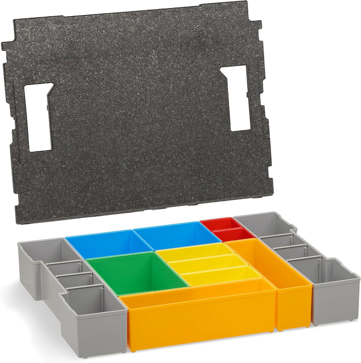 Bosch Sortimo Werkzeugkoffer-Set • L-Boxx 102 anthrazit • bestückt mit Ordnungssystem Insetboxen-Set