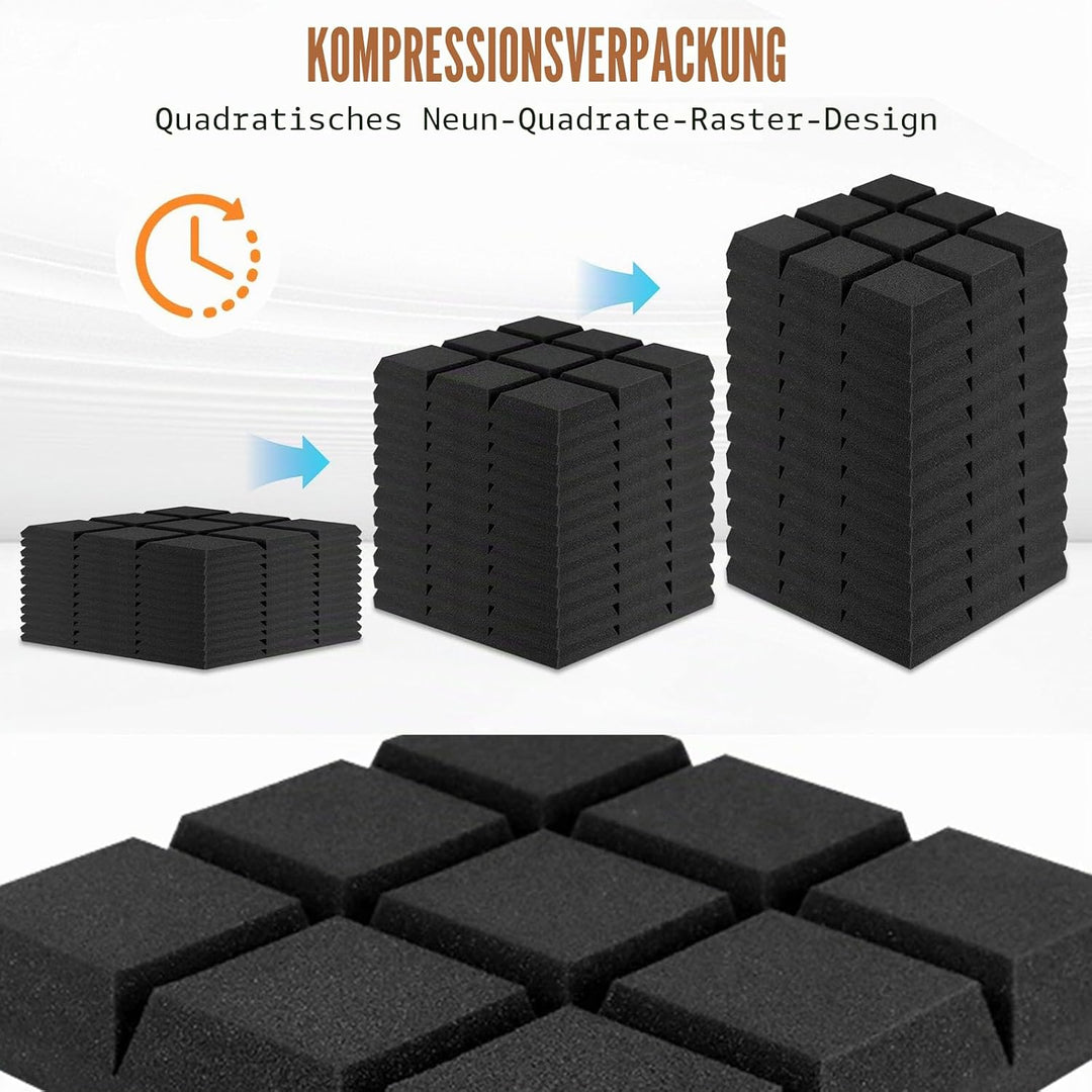 12 Stück Akustikschaumstoff, Akustikschaumstoff Platten Wand, 30 x 30 x 3 cm Schallabsorber, Schalls